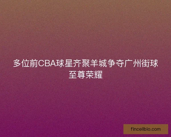 多位前CBA球星齐聚羊城争夺广州街球至尊荣耀